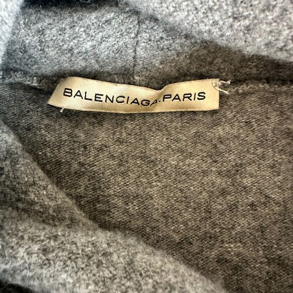 Balenciaga Cowl Neck Sweater Gray Size EU 38 Wool/Cashmere Blend - Picture 3 of 6